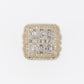 14k Solid Gold VS1 Baguette Diamond Square Cushion Ring - 30246