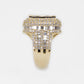 14k Solid Gold VS1 Baguette Diamond Square Cushion Ring - 30246