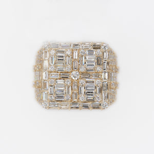 14k Solid Gold VVS/VS1 Baguette Diamond Glass House Ring - 30245