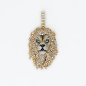 10k Solid Gold VS1 Diamond Lion Pendant
