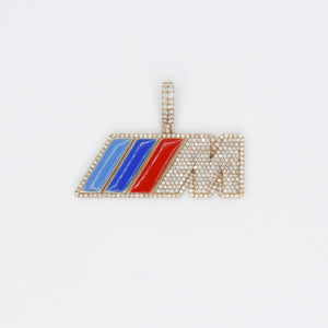 10k Solid Gold VS1 Diamond Custom M Logo Pendant