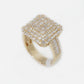 14k Solid Gold VS1 Baguette Diamond Square Cake Ring - 30254