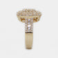 14k Solid Gold VS1 Baguette Diamond Square Cake Ring - 30254