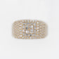 14k Solid Gold VS1 Baguette Diamond Square Cushion Pinky Ring - 30255