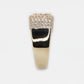 14k Solid Gold VS1 Baguette Diamond Square Cushion Pinky Ring - 30255