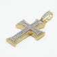 10k Solid Gold Diamond Baguette Sharp-Edged Cross - 60360