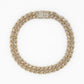 10k Solid Gold 8mm Baguette Lock Diamond Cuban Bracelet - 20136