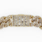 10k Solid Gold 8mm Baguette Lock Diamond Cuban Bracelet - 20136