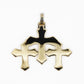 10k Solid Gold Diamond 3D Baguette Triple Cross Pendant - 60368