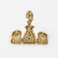 10k Solid Gold Diamond Triple Money Bag Pendant - 60371