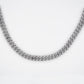 14k Solid White Gold 13.5mm Diamond Cuban Chain - 10104