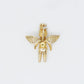 14k Solid Gold Diamond Angel Pendant - 60025