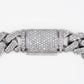 14k Solid White Gold 13.5mm Diamond Cuban Chain - 10104