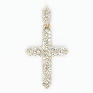Solid Gold and VS Diamond Custom Jagged Cross Pendant