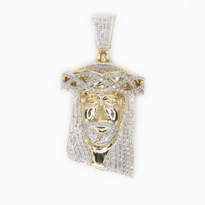 10k Solid Gold and Diamond Jesus Head
