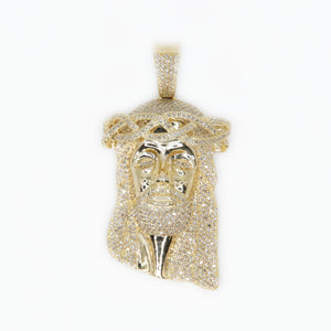 10k Solid Gold Diamond Large Jesus Head