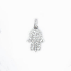 14k Solid Gold VS Diamond Hamsa Pendant - 60031