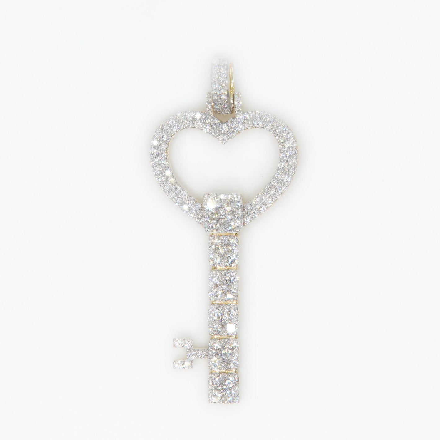 10k Solid Gold & VS1 Diamond Heart Key Pendant