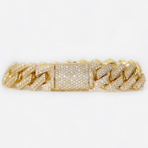 10k Solid Gold 20mm VS1 Diamond Center Pointer Cuban Bracelet - 20168