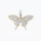 Solid 10K Gold VS Baguette Butterfly Pendant