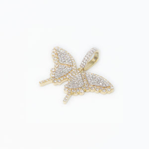 10k Solid Gold VS Diamond Butterfly Pendant - 60003