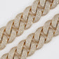 10k Solid Gold 15mm Diamond Pave Cuban Chain - 10110