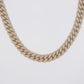 10k Solid Gold 15mm Diamond Pave Cuban Chain - 10110