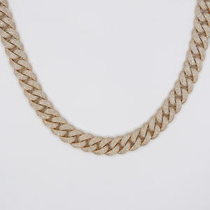 10k Solid Gold 15mm Diamond Pave Cuban Chain - 10110