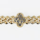 10k Solid Gold 7mm VS1 Diamond Clover Big Lock Cuban Bracelet - 20169