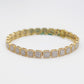 10k Solid Gold 7mm VS1 Diamond Square Cluster Bracelet - 20173