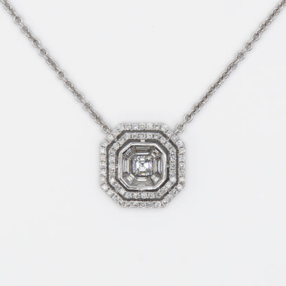 18k Solid Gold Diamond 3D Octane Necklace - 60375