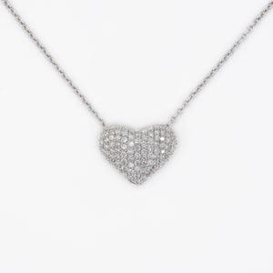 14k Solid Gold Diamond Heart Necklace - 60376
