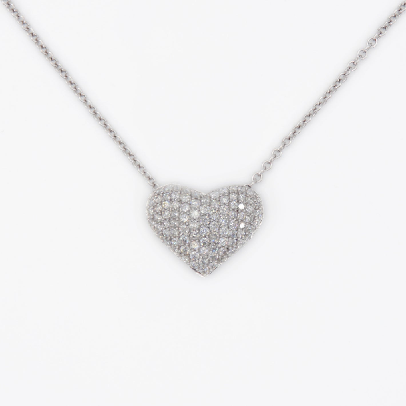 14k Solid Gold Diamond Heart Necklace - 60376