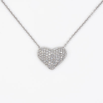 14k Solid Gold Diamond Heart Necklace - 60376