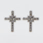 14k Solid Gold 11mm VS Diamond Cross Earrings - 50231