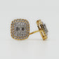 14k Solid Gold 11mm VS Diamond Baguette Custom Square Cake Earrings - 50234