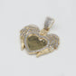 10k Solid Gold Diamond Angel Heart Wings Picture Pendant - 60381