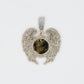 10k Solid Gold Diamond Angel Circle Wings Picture Pendant - 60384