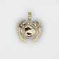 10k Solid Gold Diamond Angel Circle Wings Picture Pendant - 60384