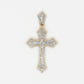 10k Solid Gold Baguette Diamond Sharp Edge Cross - 60393