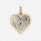 10k Solid Gold Baguette Diamond Heart Pendant - 60387