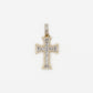 10k Solid Gold Baguette Diamond Edge Cross - 60390