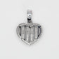 10k Solid White Gold Diamond 3D Heart Pendant - 60404