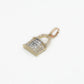 10k Solid Gold Baguette Diamond Lock Pendant - 60405