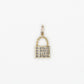 10k Solid Gold Baguette Diamond Lock Pendant - 60405