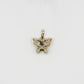 10k Solid Gold Baguette Diamond Butterfly Pendant - 60406