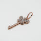 10k Solid Rose Gold Diamond Butterfly Key Pendant - 60407