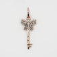 10k Solid Rose Gold Diamond Butterfly Key Pendant - 60407