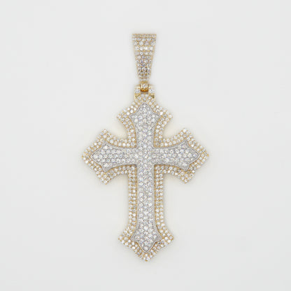 10k Solid Gold Diamond 2.75" 3D Cross Pendant - 60409