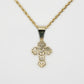 10k Solid Gold Diamond Cross & Chain Set - 70042